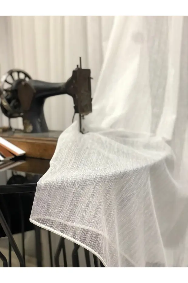 Rüyaper Keten Tül Perde Ütü Istemez Şantuk Ekru